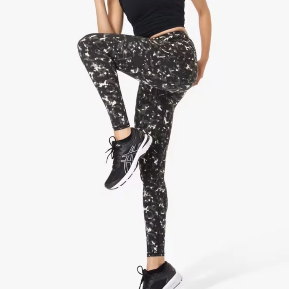 Sweaty Betty Grey Tortoise Shell Print 7/8 Length Power Workout Leggings Medium